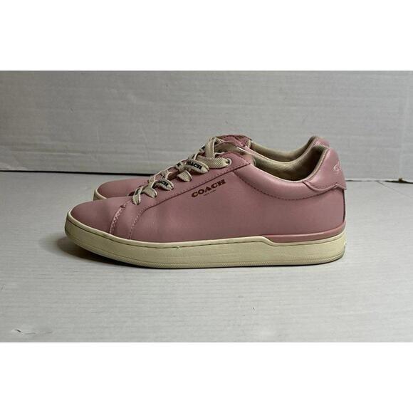Coach Clip Low Top Blossom Pink Leather Sz 7.5 - Picture 1 of 11